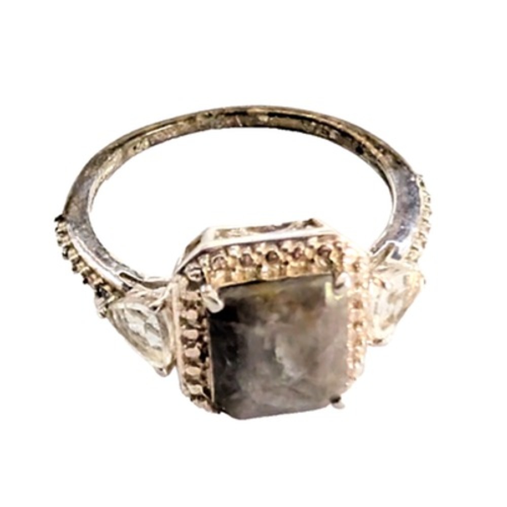 Square Natural Ruby Sterling Silver Ring, size 7.25 .925 R-TN16